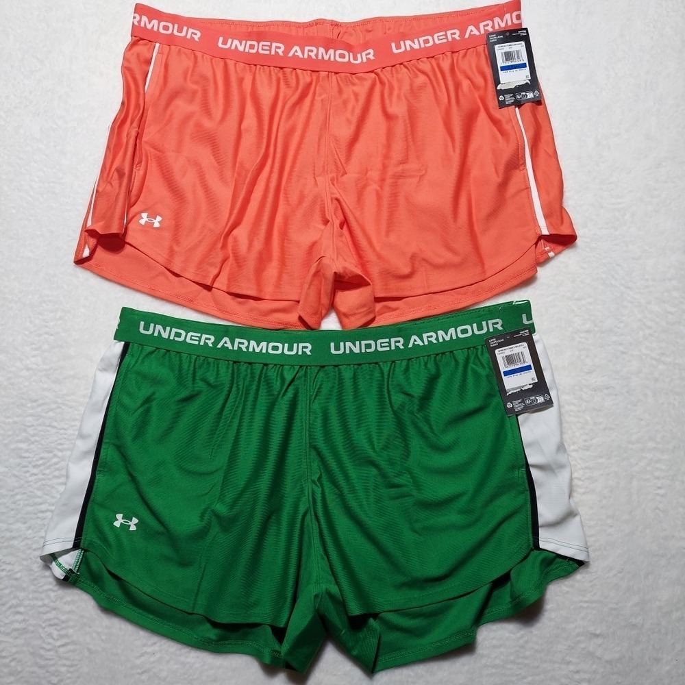 Pack of 2  Under Armour Tech Play Up Shorts Women's XL  3" Ins. Athletic Running - Picture 5 of 6